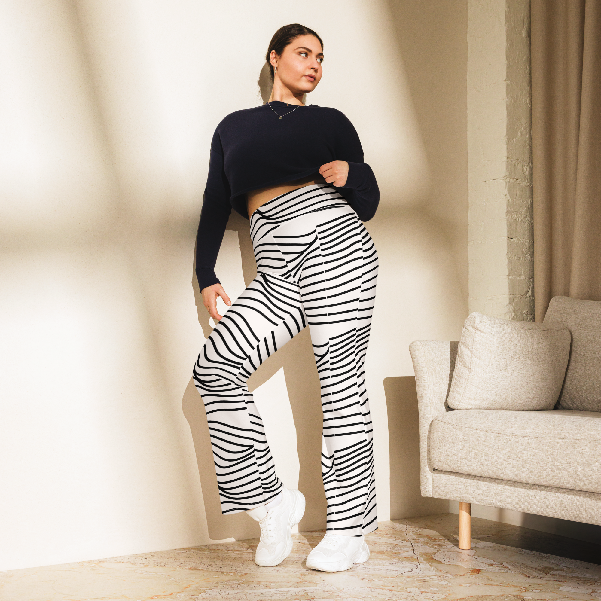 Womens Zigzag Flare leggings