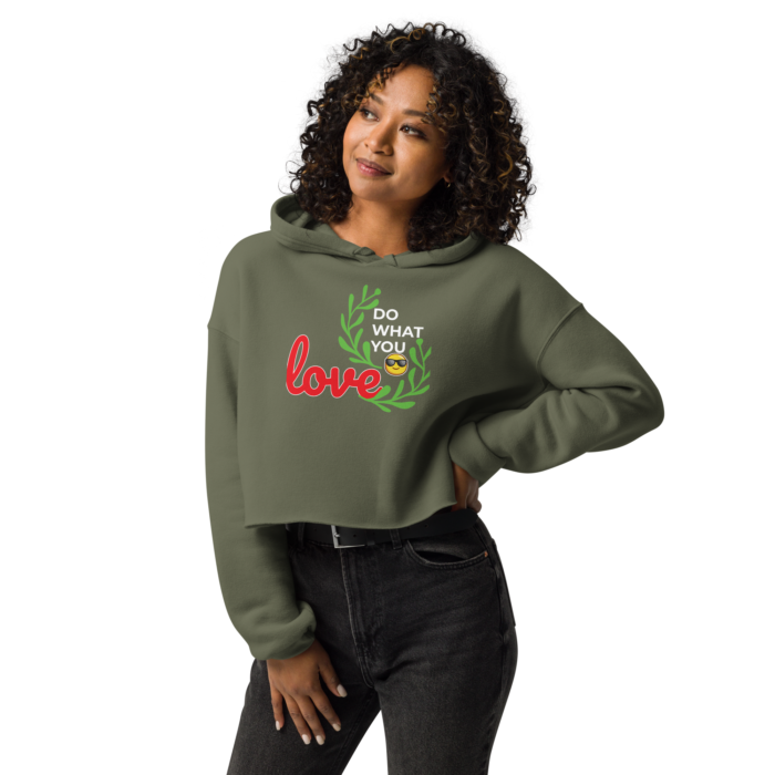 Womens What U Love Crop Hoodie - Image 2