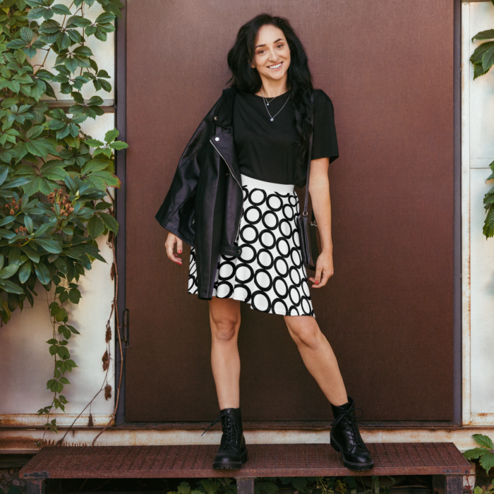 Black Graphics Skater Skirt - Image 2