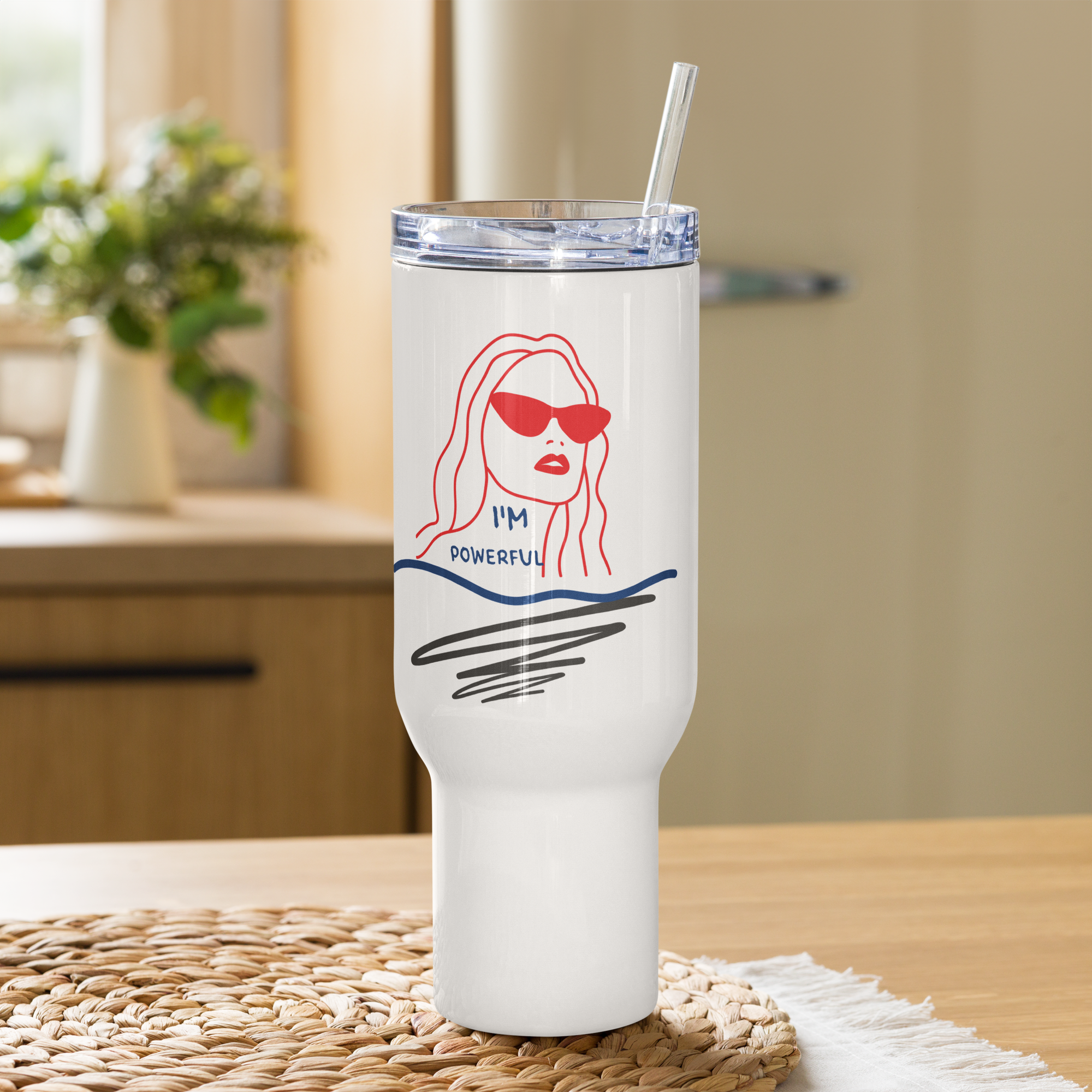 Travel mug with a handle-Womens Pride
