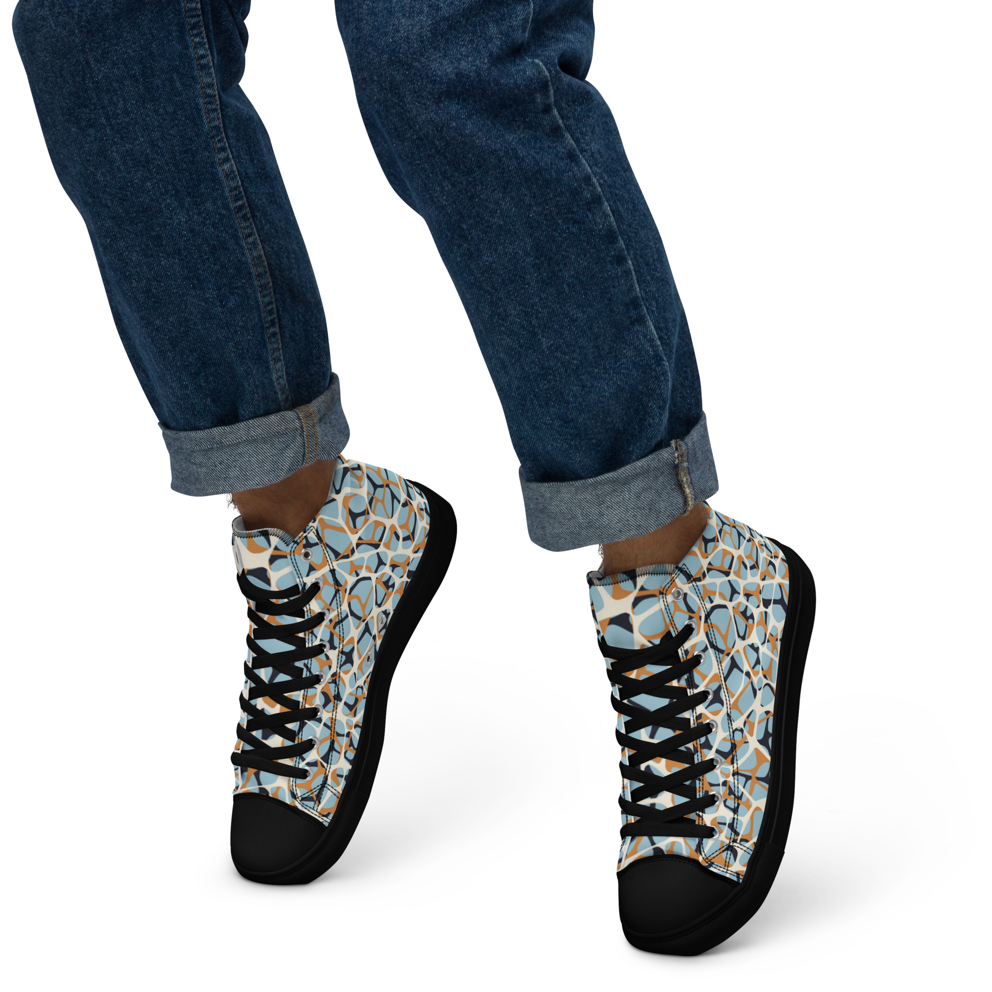 Men’s high top canvas shoes zigzag