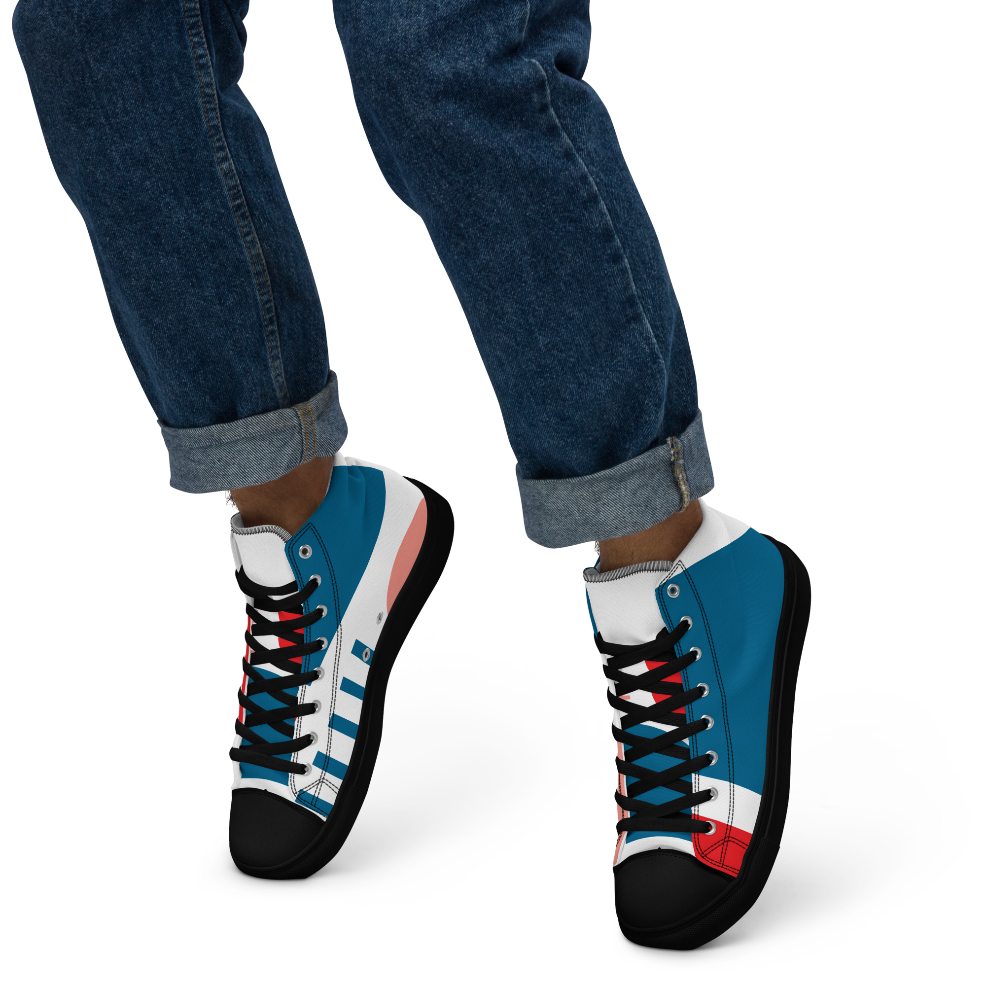 Men’s high top canvas shoes blue