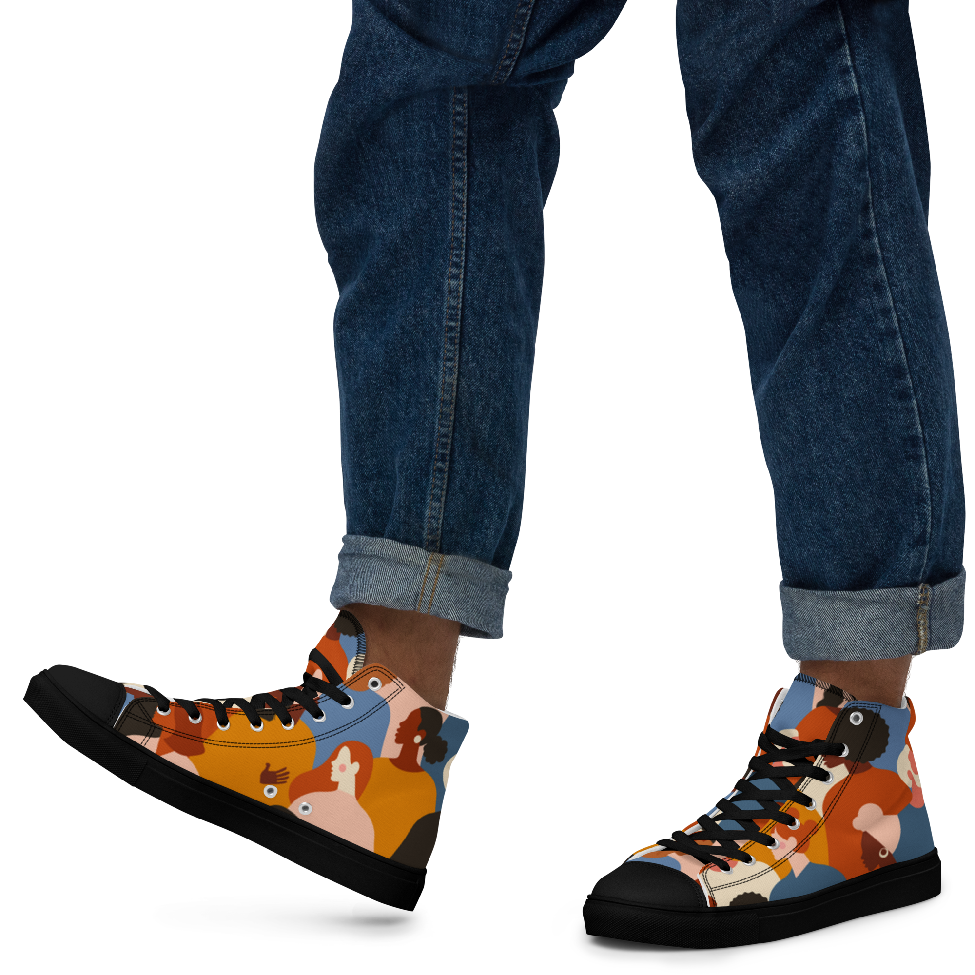 Men’s high top canvas shoes brown