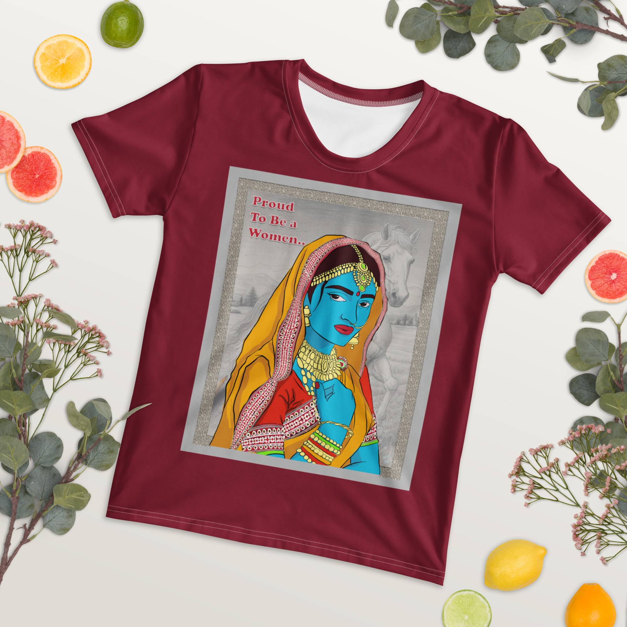 Folk art printed t-shirt for women
