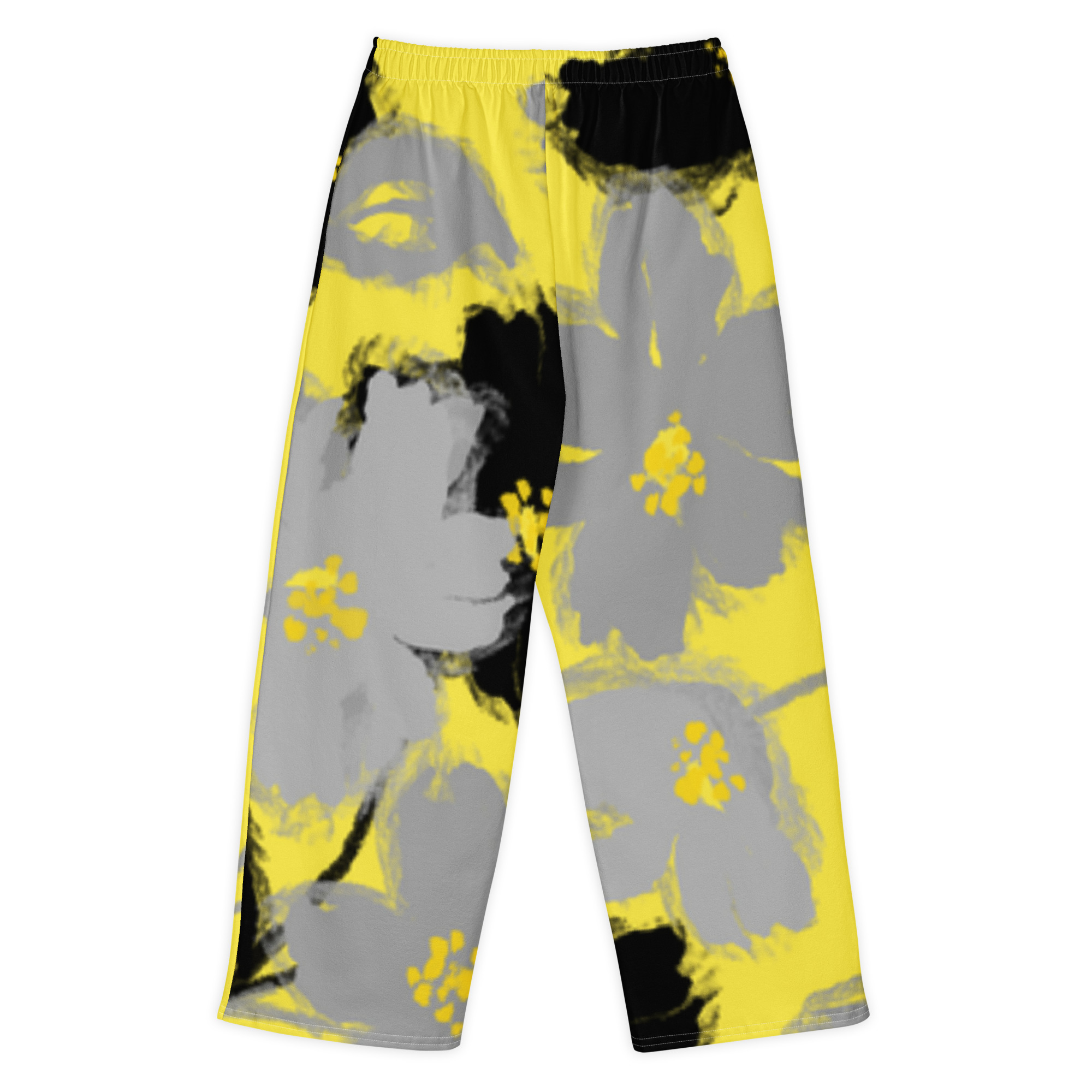 Solid cotton floral parallel pants women
