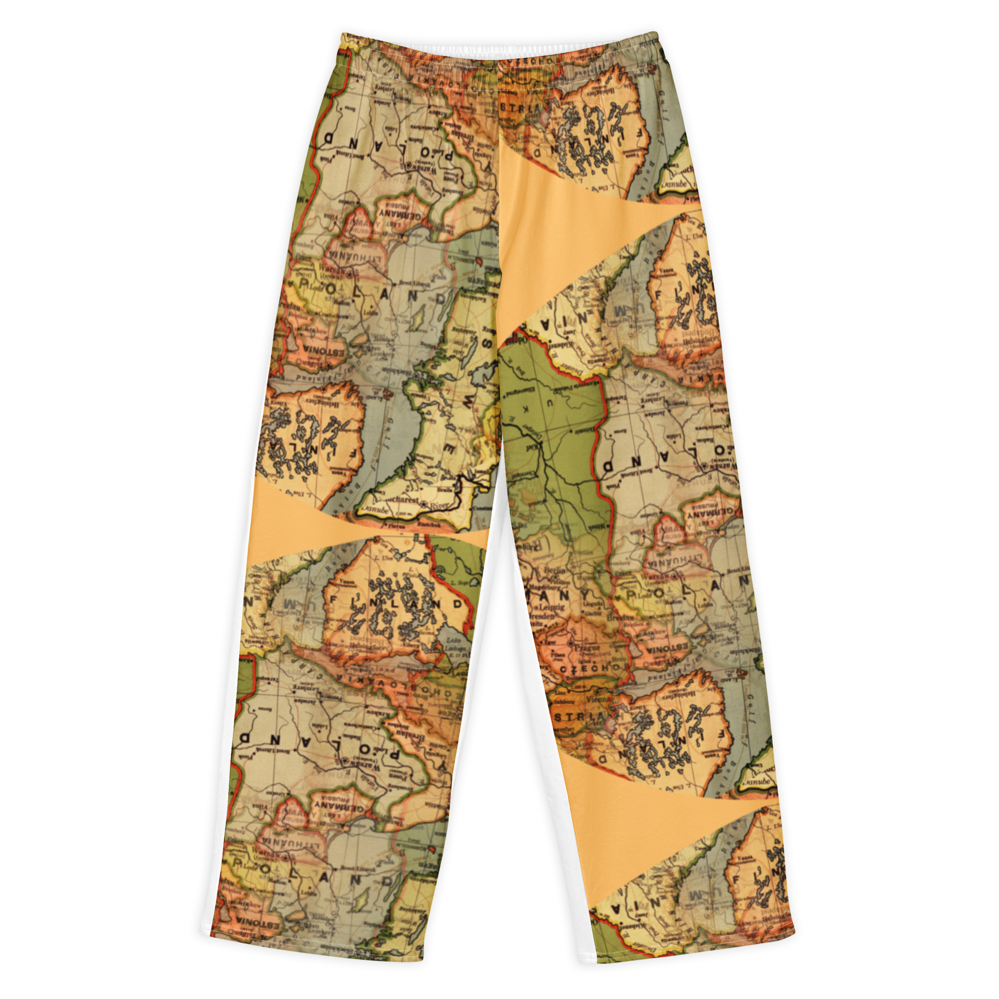 Solid cotton yellow parallel pants womens