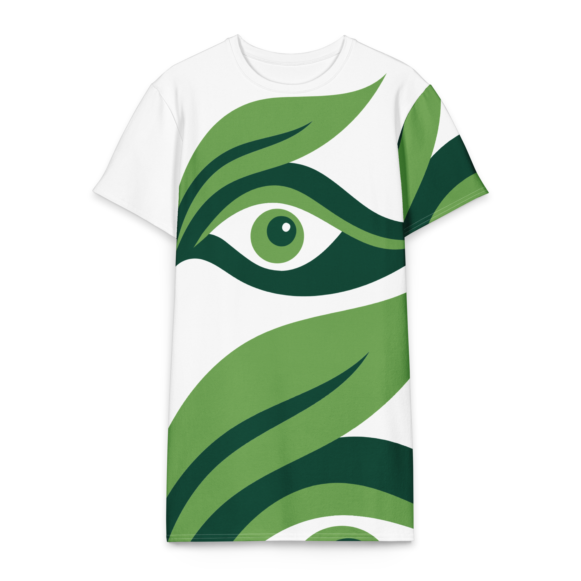 Women's knee-length green cotton t-shirt dress – soft & stylish casual wear