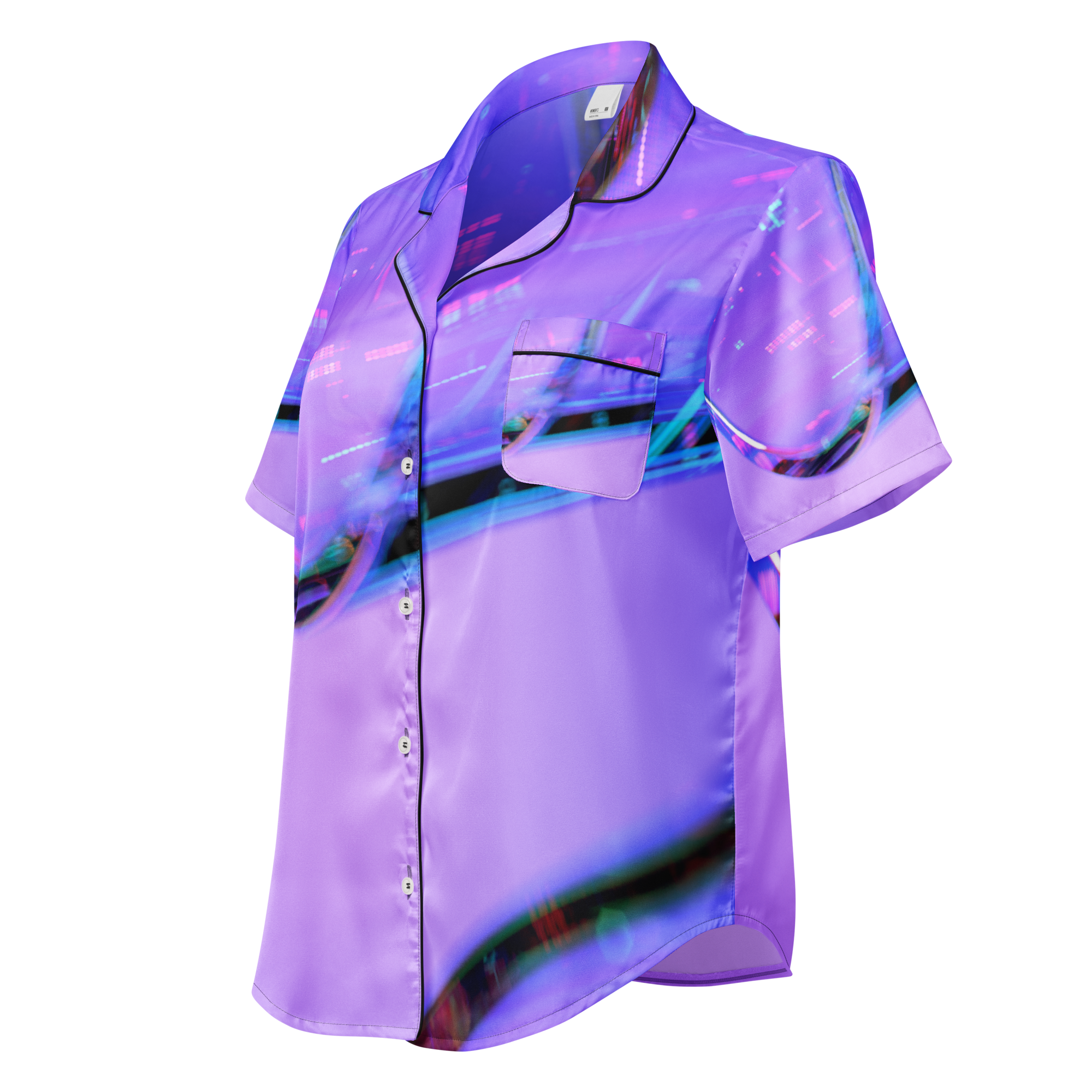 Women's Satin Pajama Top – Silky Soft Sleepwear & Elegant Loungewear-violet
