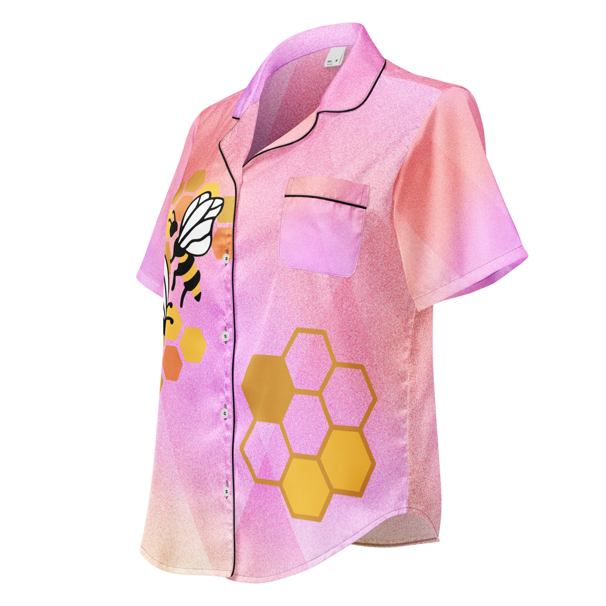 Women's Satin Pajama Top – Silky Soft Sleepwear & Elegant Loungewear-pink - Image 2
