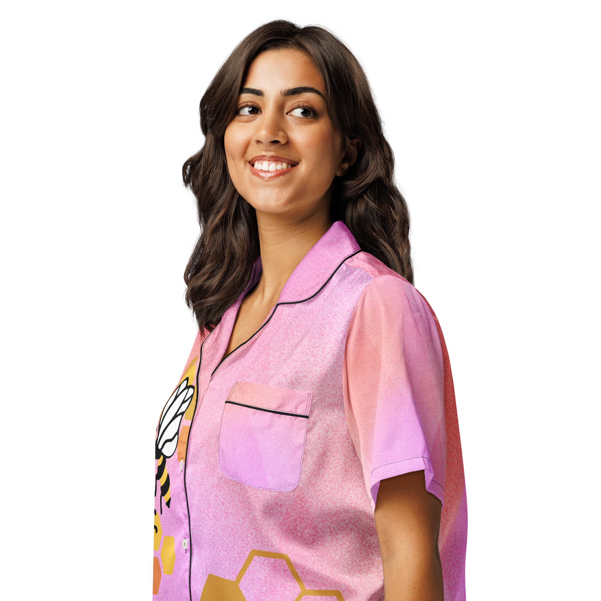 Women's Satin Pajama Top – Silky Soft Sleepwear & Elegant Loungewear-pink - Image 6