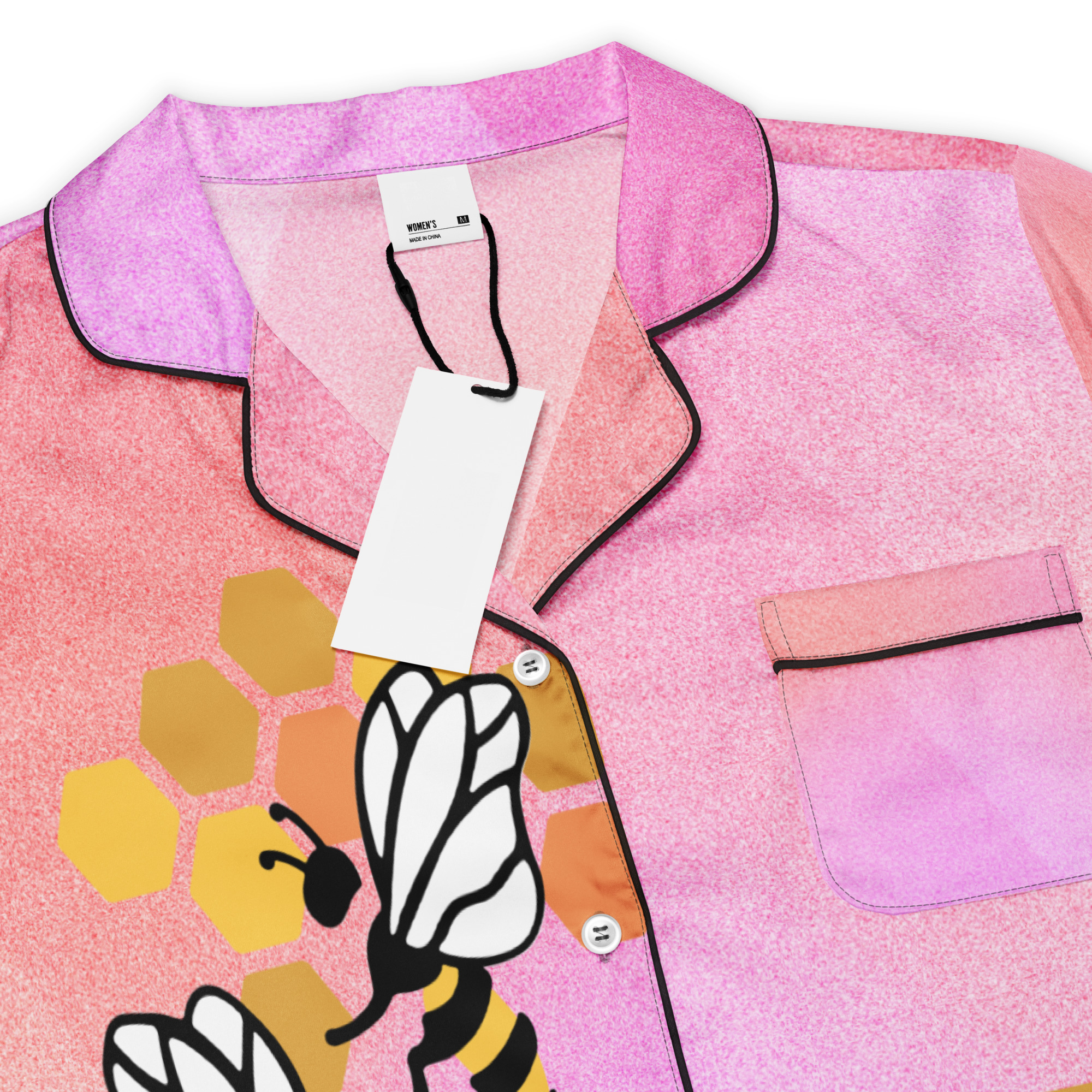 Women's Satin Pajama Top – Silky Soft Sleepwear & Elegant Loungewear-pink - Image 3