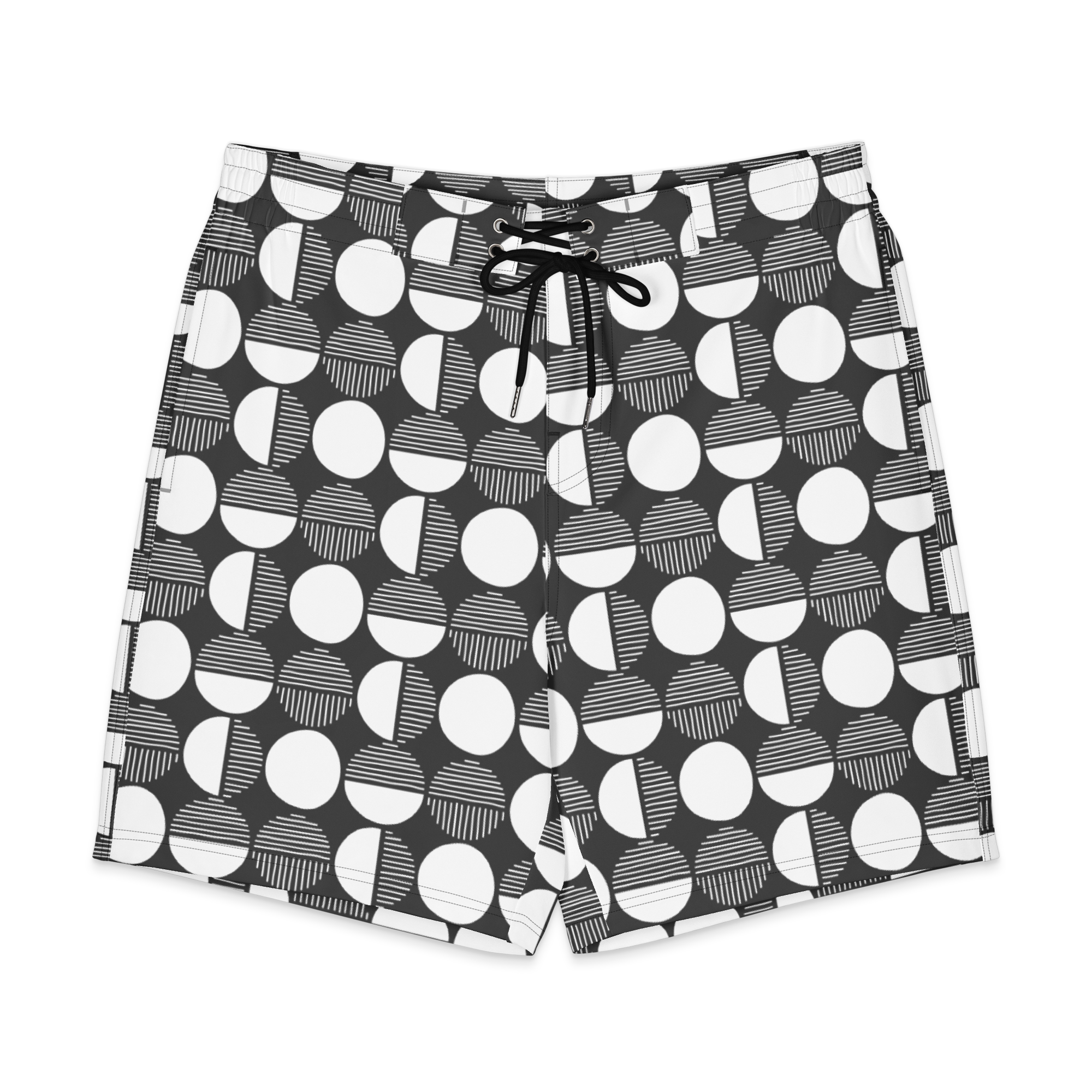 Men’s Black & White Gym Board Shorts – Sportswear Workout & Training Shorts