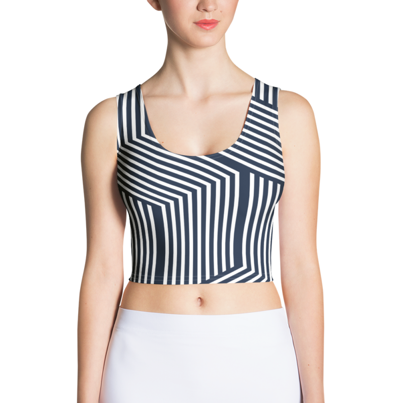 Women’s Crop Top – Body-Hugging Yoga & Gym Sports Top Blue