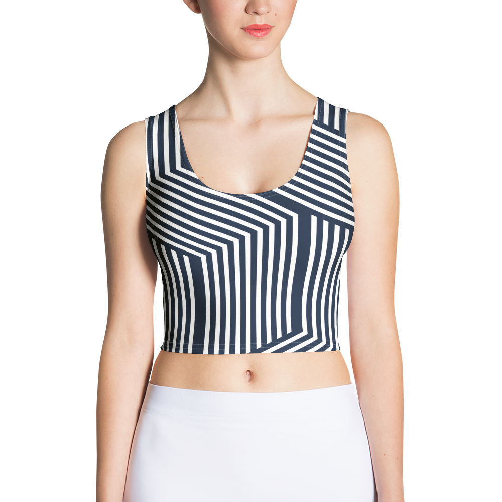 Women’s Crop Top – Body-Hugging Yoga & Gym Sports Top Blue