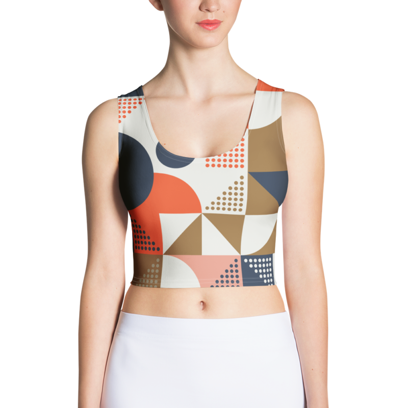 Women’s Abstract Printed Crop Top – Trendy Casual Fashion