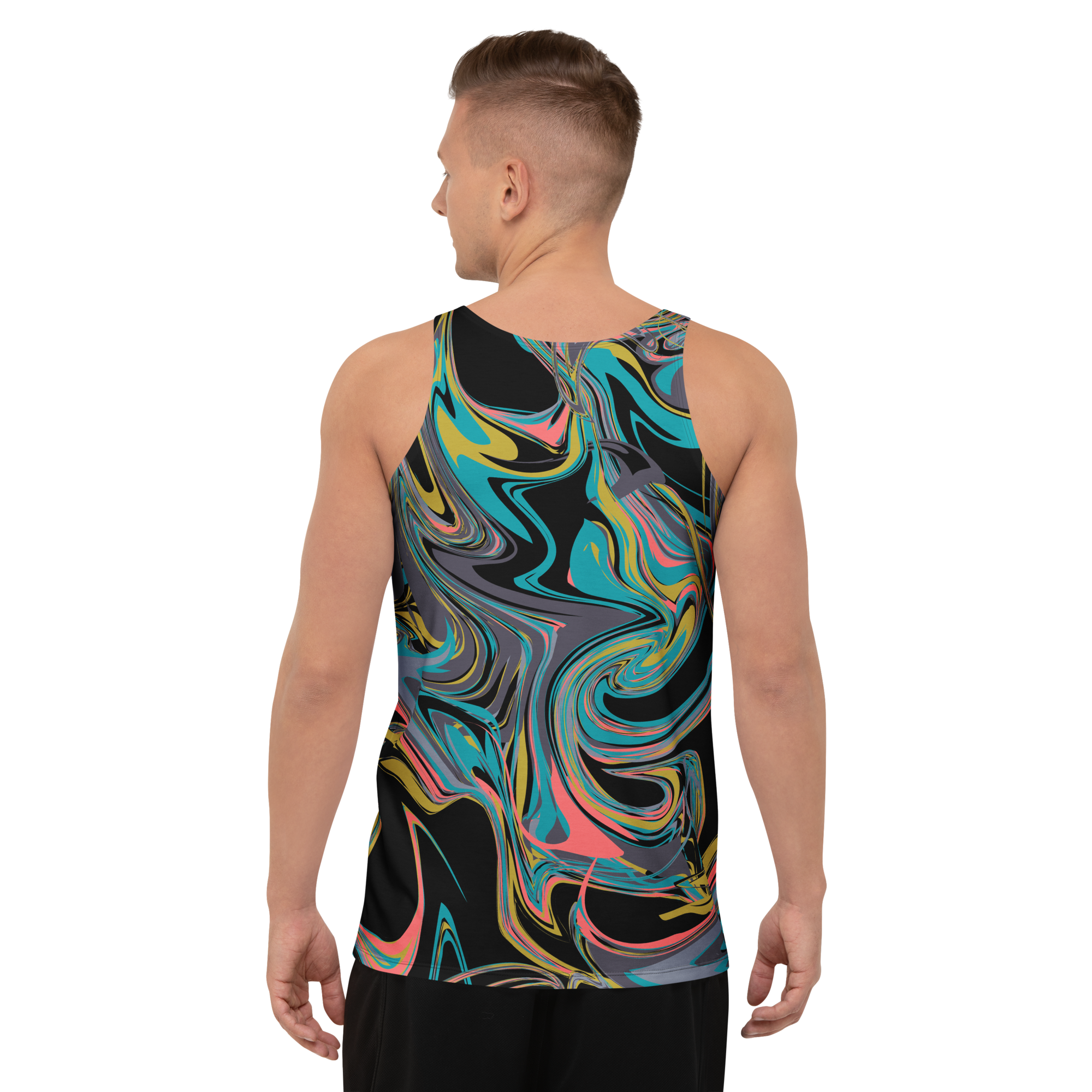 Unisex All-Over Printed Tank Top –  Yoga & Gym Sports Top Black Marvel Print