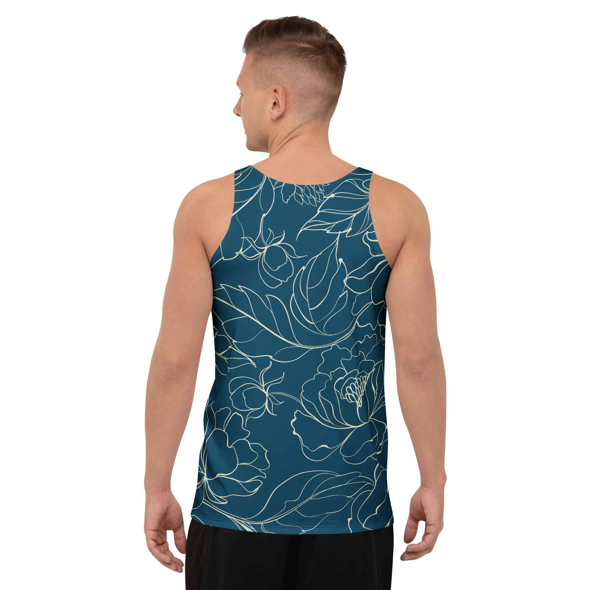 Mens Blue Athletic Gym Tank Tops Sleeveless Sports Vest - Image 3