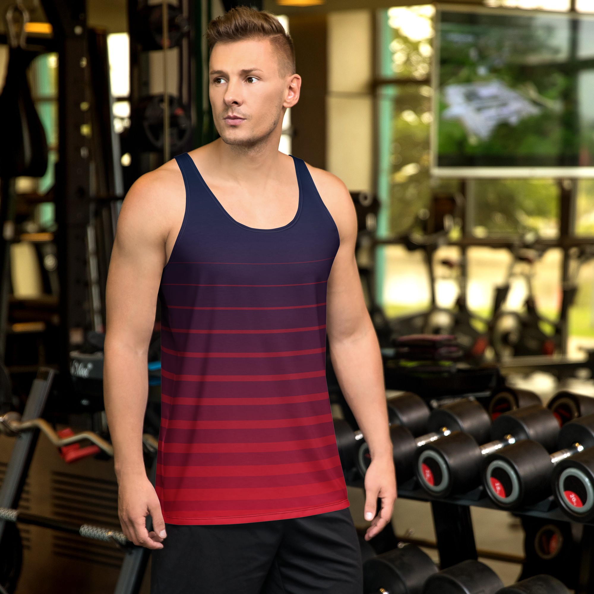 Mens Maroon Athletic Gym Tank Tops Sleeveless Sports Vest