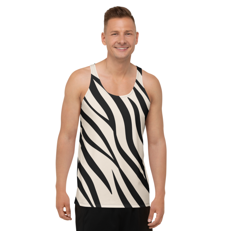 Unisex All-Over Printed Tank Top –  Yoga & Gym Sports Top White Black