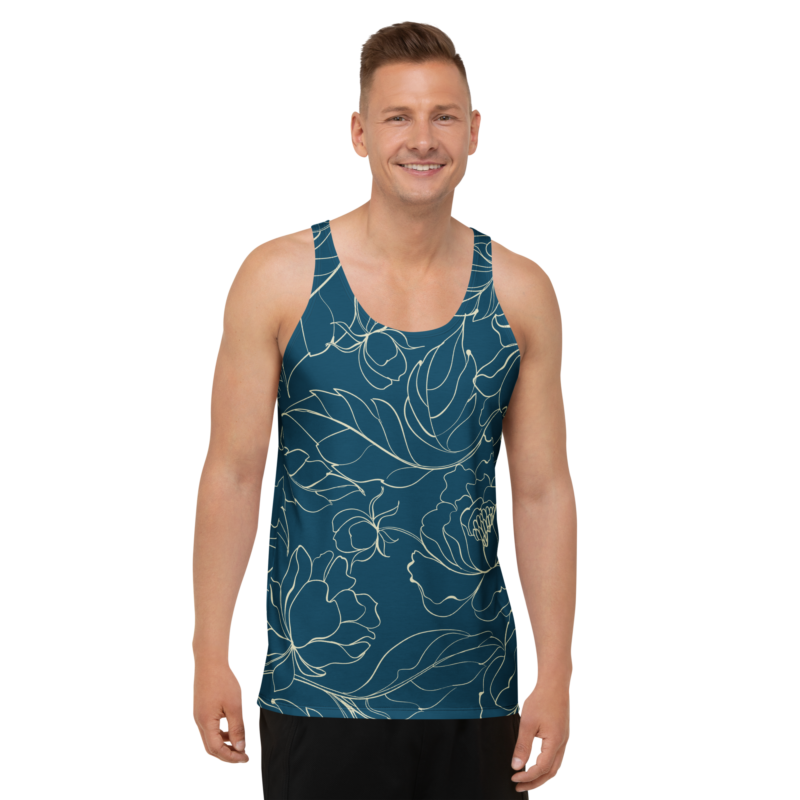 Mens Blue  Athletic Gym Tank Tops Sleeveless Sports Vest