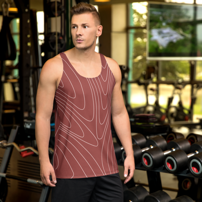 Unisex All-Over Printed Tank Top –  Yoga & Gym Sports Top Brown