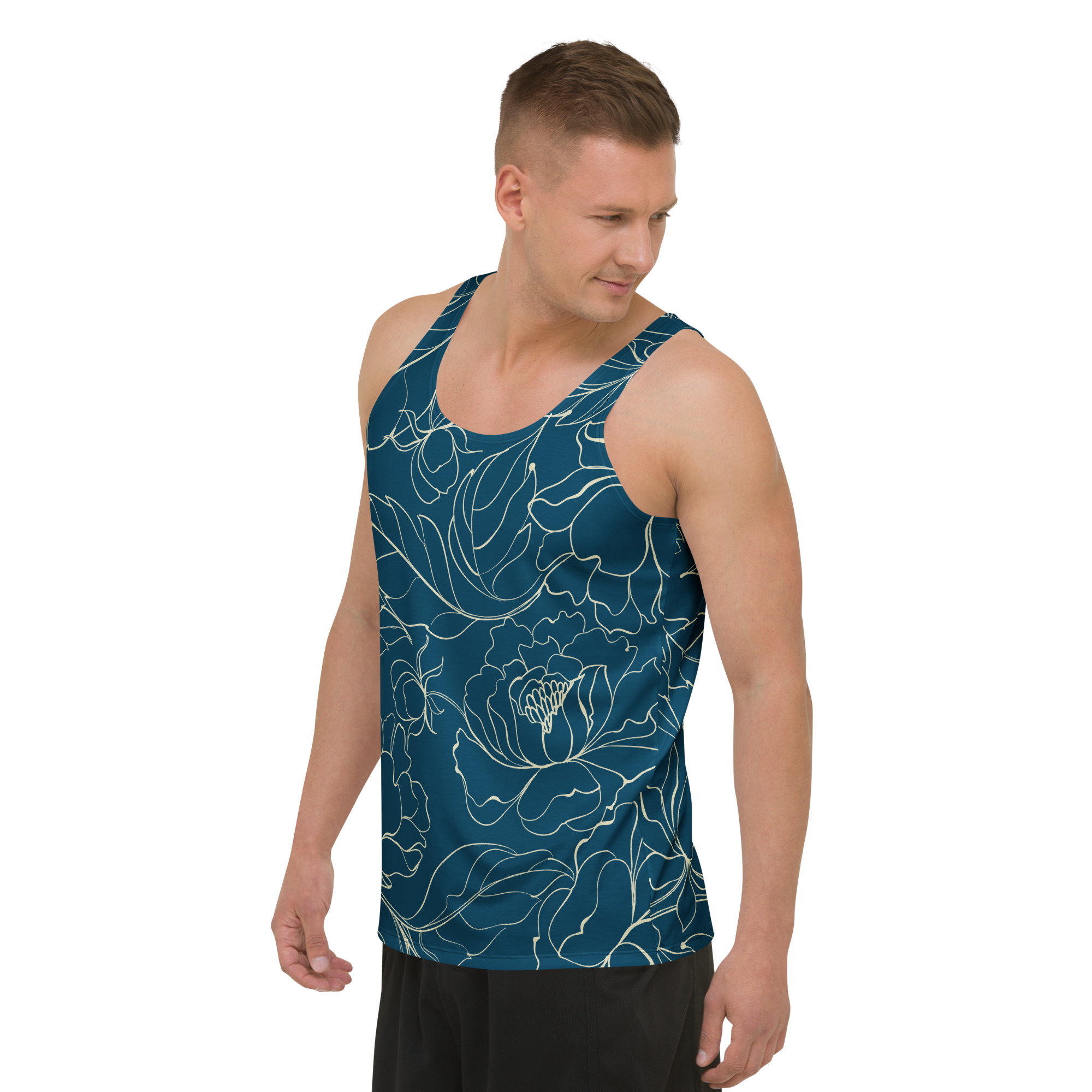 Mens Blue Athletic Gym Tank Tops Sleeveless Sports Vest - Image 2