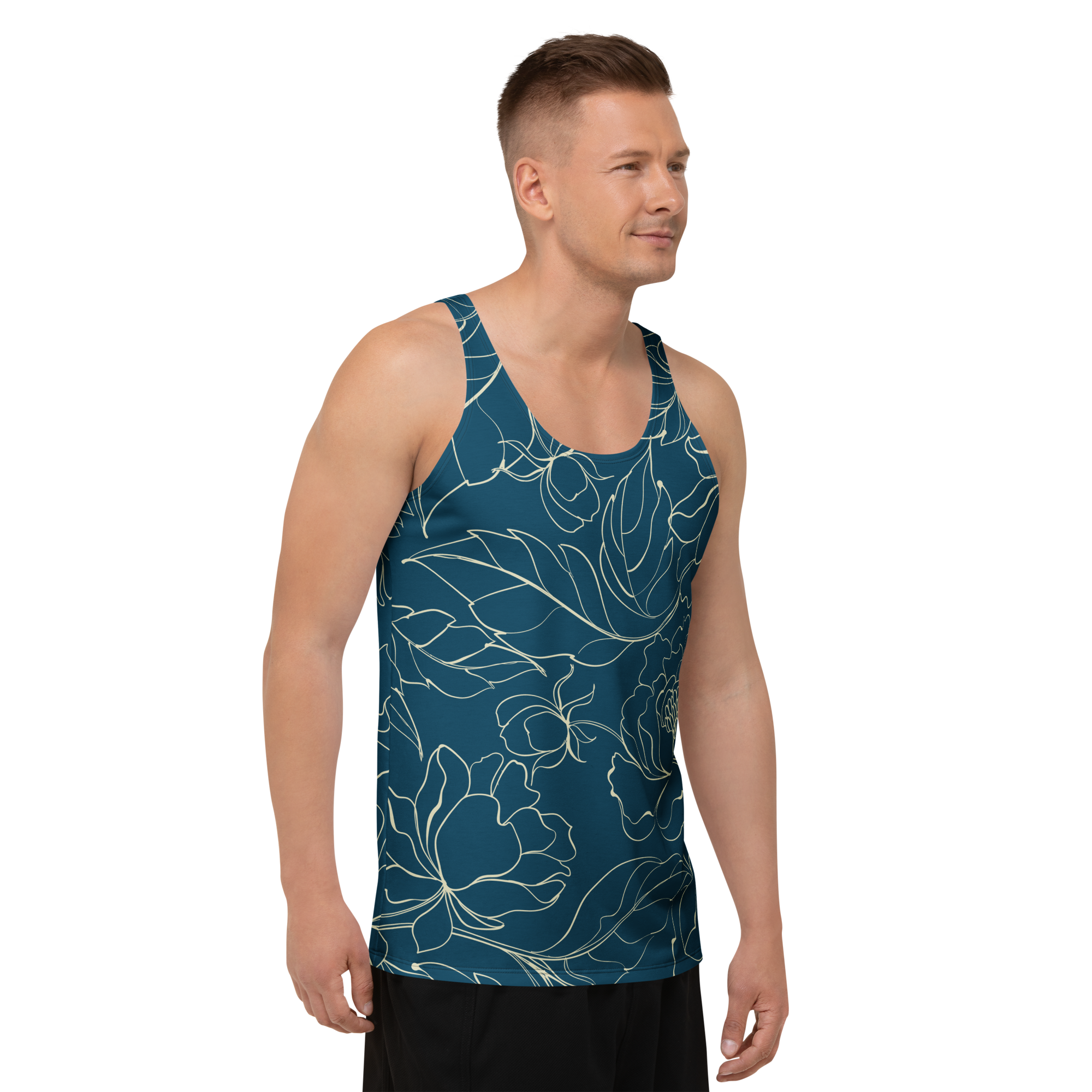 Mens Blue Athletic Gym Tank Tops Sleeveless Sports Vest - Image 4